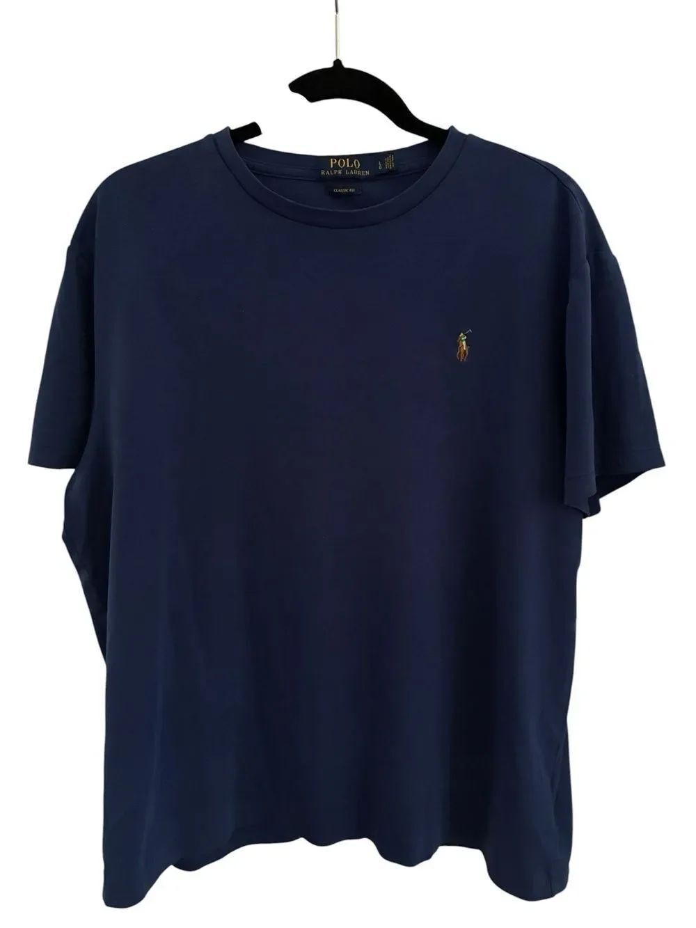 Polo Ralph Lauren Navy Short Sleeve Crewneck Tee with Polo Logo Mens Size L